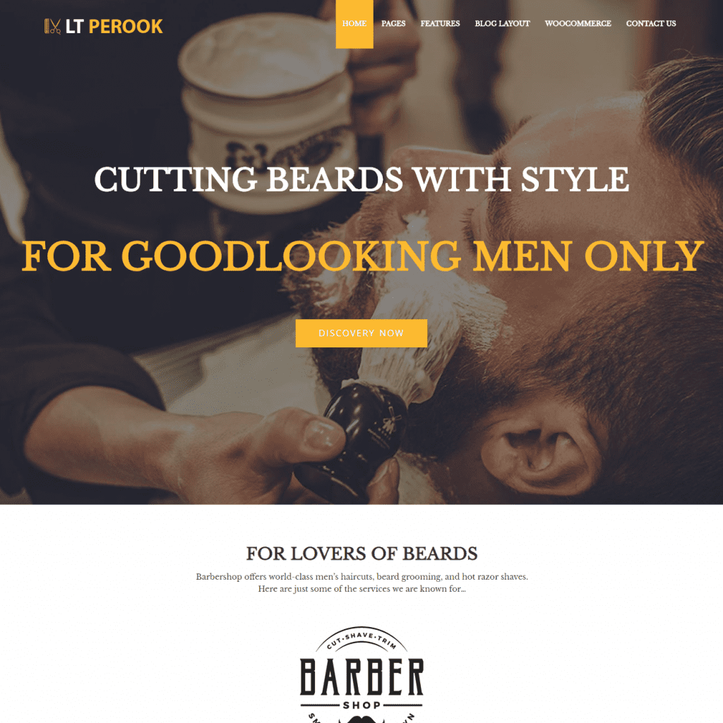 Lt Perook Free Barber Shop WordPress Theme