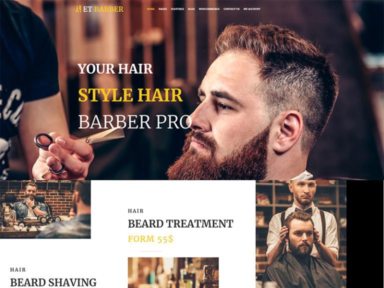 Tema Wordpress responsivo gratuito para barbearia Et Barber