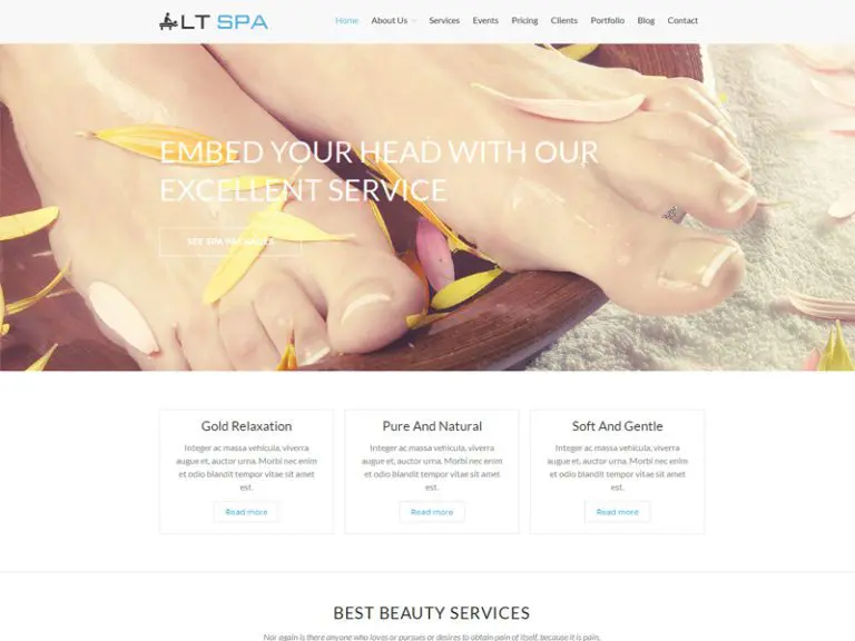 Lt Spa Darmowy responsywny motyw Beauty Wordpress