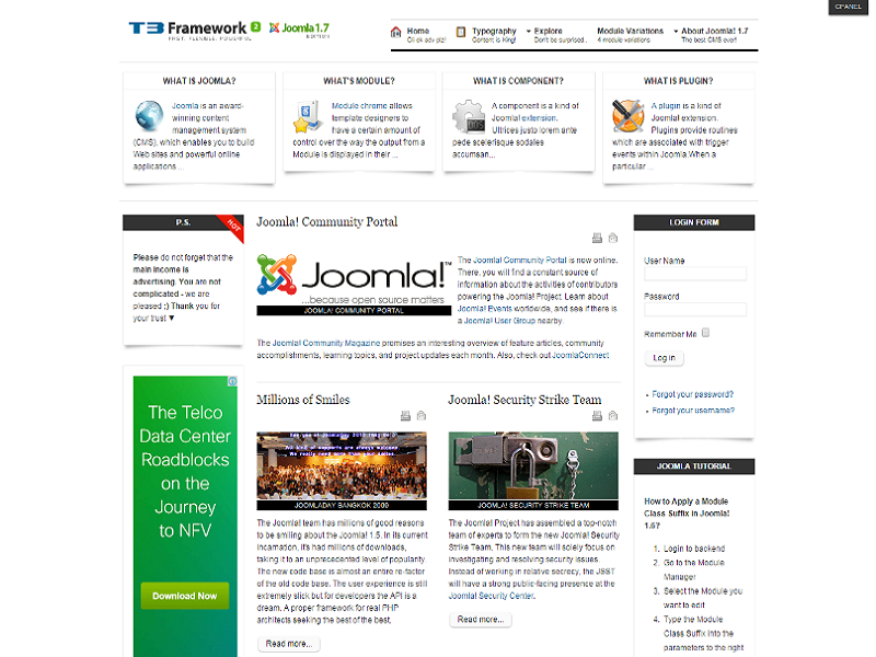 Jt Classic – Plantilla Joomla 1.1 Gratis Noticias