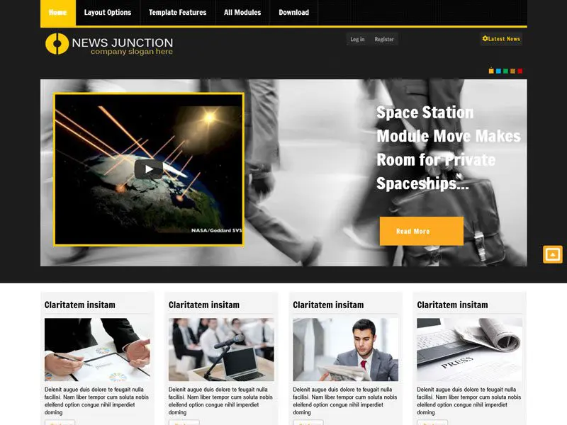 ที่ Newsjunction Joomla Responsive Company Template