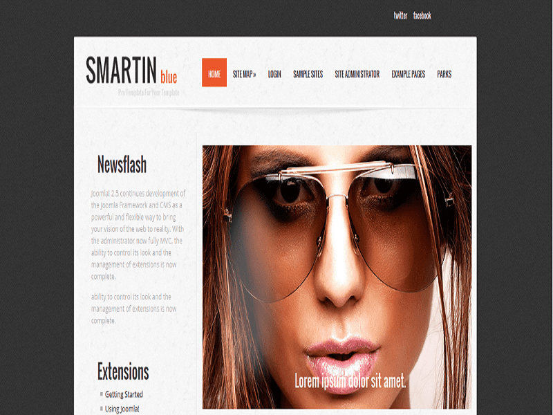 Smartin Blue – เทมเพลต Joomla ฟรี ข่าว Flash