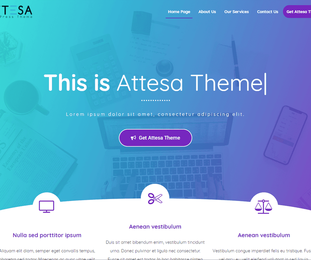 Tema Wordpress gratuito di Attesa