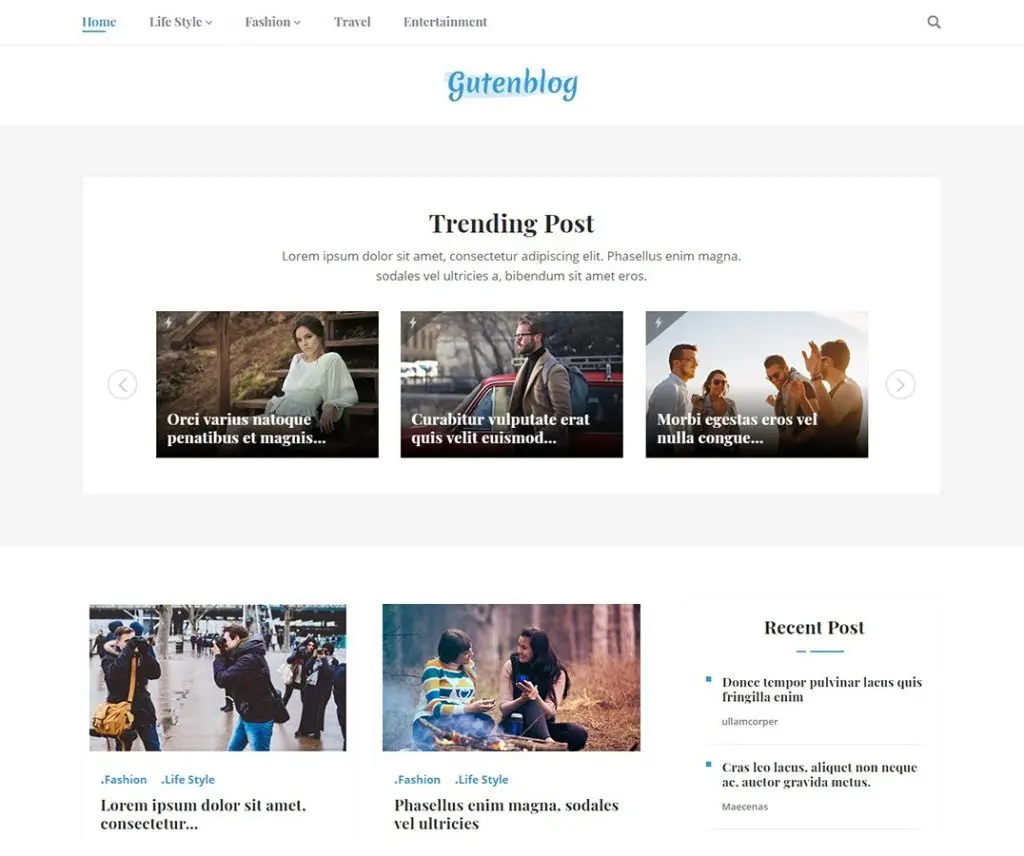 ธีม Wordpress ข่าว Gutenblog ฟรี