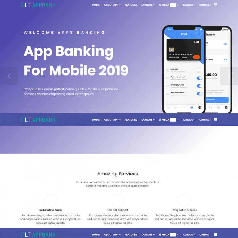 Lt Appbank App gratuita Tema Wordpress