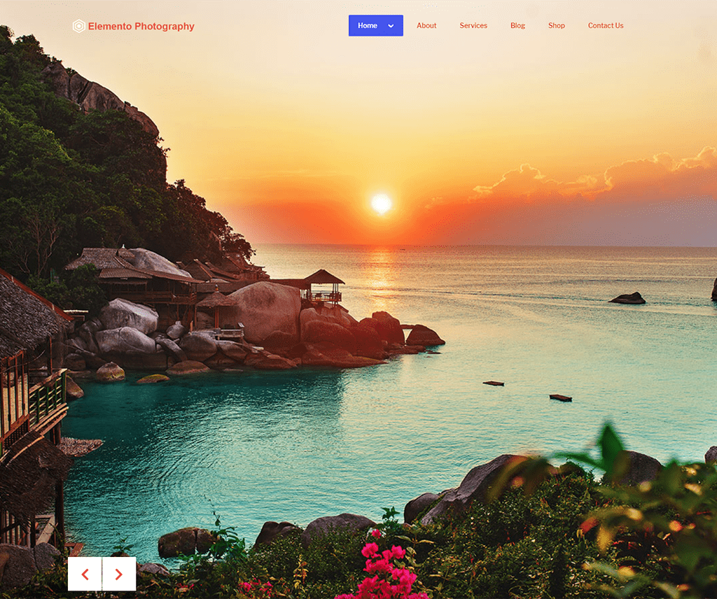 Tema de WordPress para portafolio gratuito de Elemento Photography