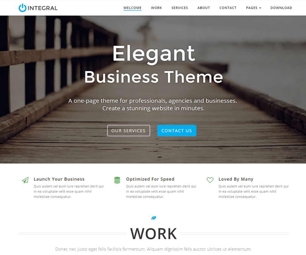 Integrales kostenloses Fotografie-Wordpress-Theme