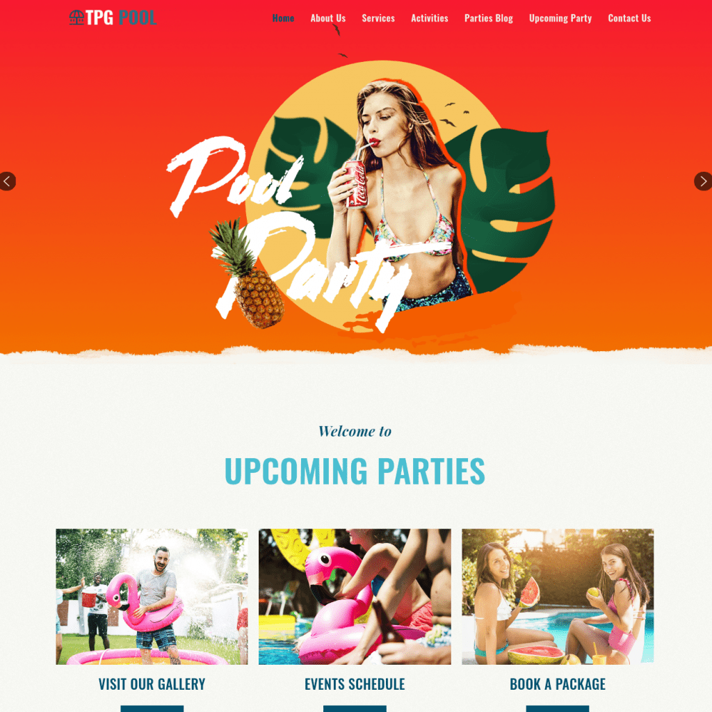 Tema colorido libre del festival de Wordpress de la piscina de Tpg