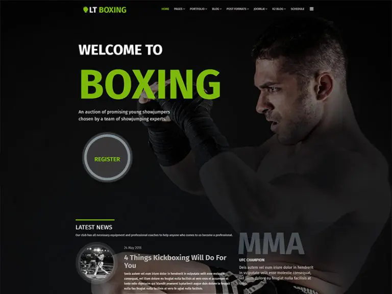 Lt Boxing Бесплатная спортивная тема Joomla