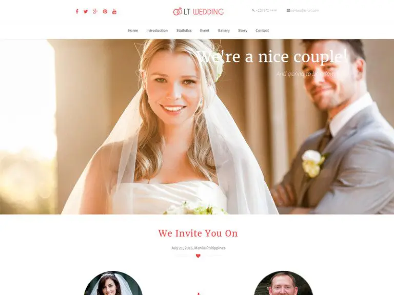 Lt Wedding Onepage Tema Wordpress gratuito per Wedding Planner