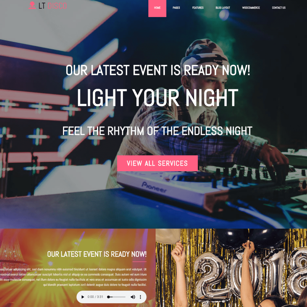 Lt Disco Free One Page Nightclub Tema Wordpress