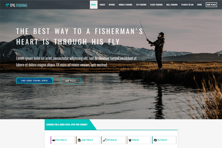 Tpg Fishing Darmowy motyw wędkarski Wordpress