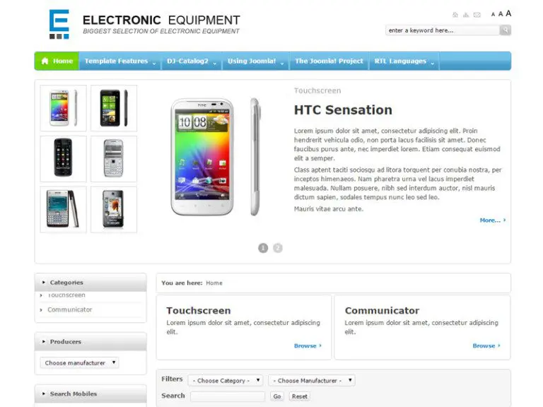 Jm Electronic Equipment Plantilla electrónica Joomla gratis