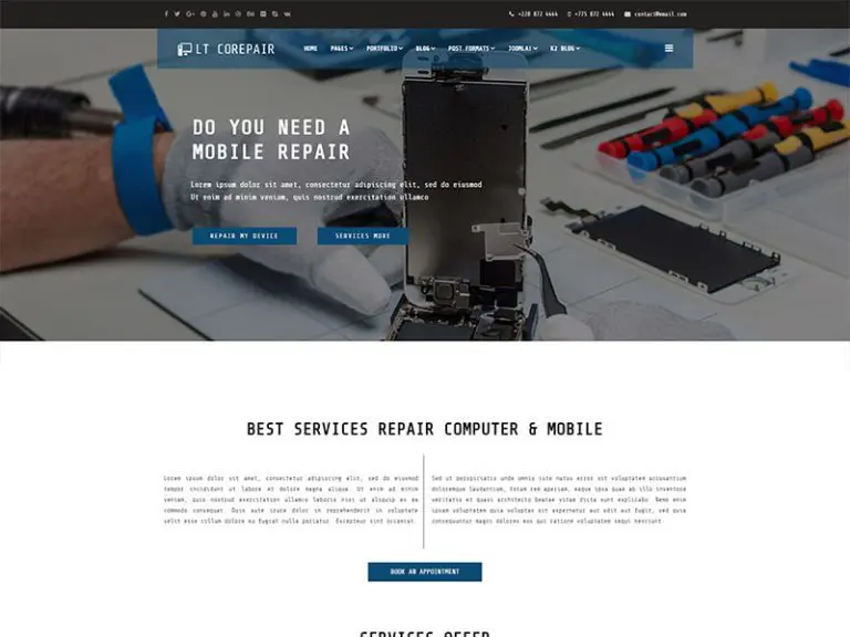 Lt Corepair Free Responsive Computer Repair Joomla Template