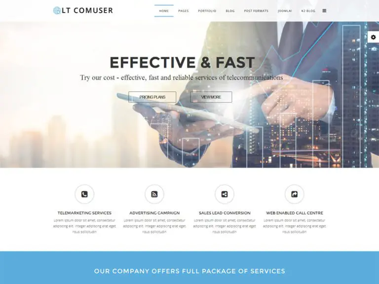 Lt Comuser Ücretsiz Duyarlı İletişim Servis Sağlayıcı Joomla Template