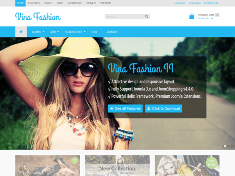 Vina Fashion Ii – Șablon Joomla 3.X pentru cumpărături responsive