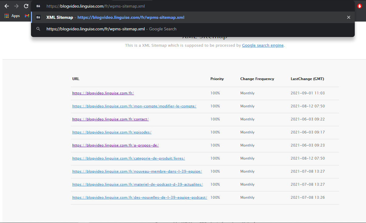 XML Sitemap