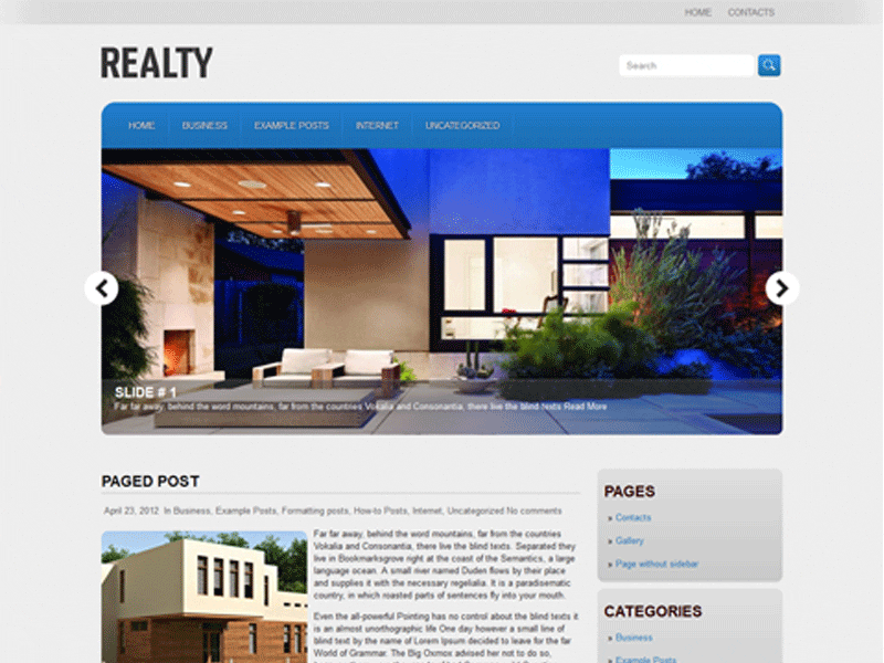 Realty — бесплатная тема Wordpress о недвижимости