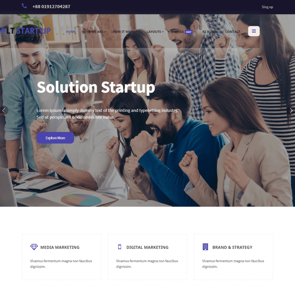 Lt Start Up Onepage Free Business Start Up Tema Wordpress