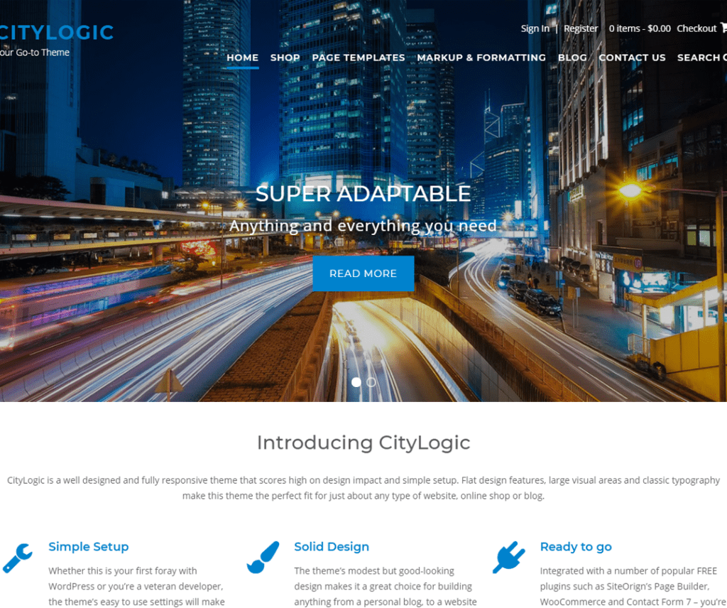 Бесплатная тема Wordpress для развлечений Citylogic