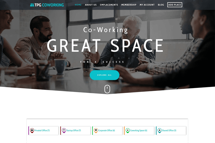 Tpg Coworking Бесплатная тема Wordpress для коворкингов