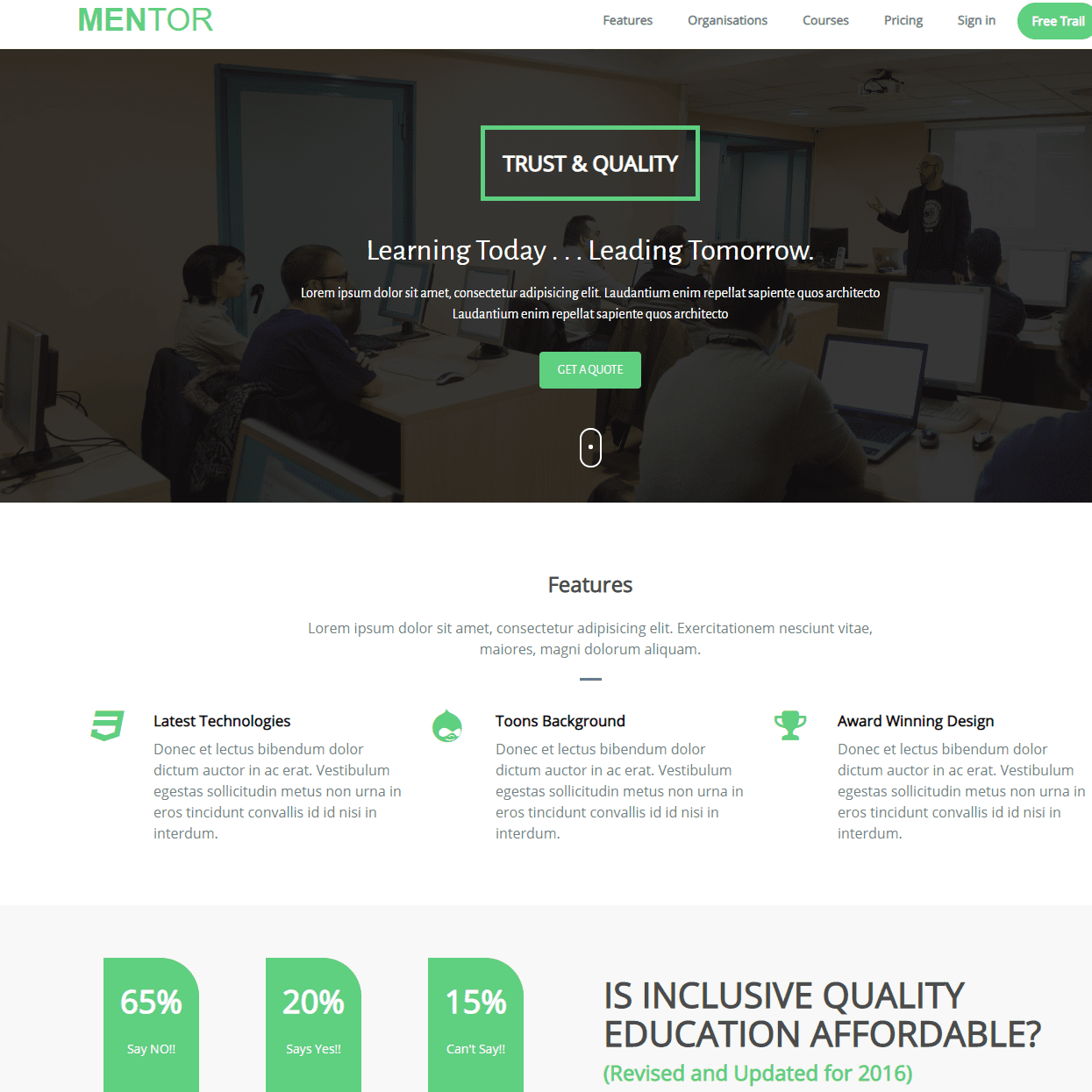 Mentor Education Bootstrap motyw