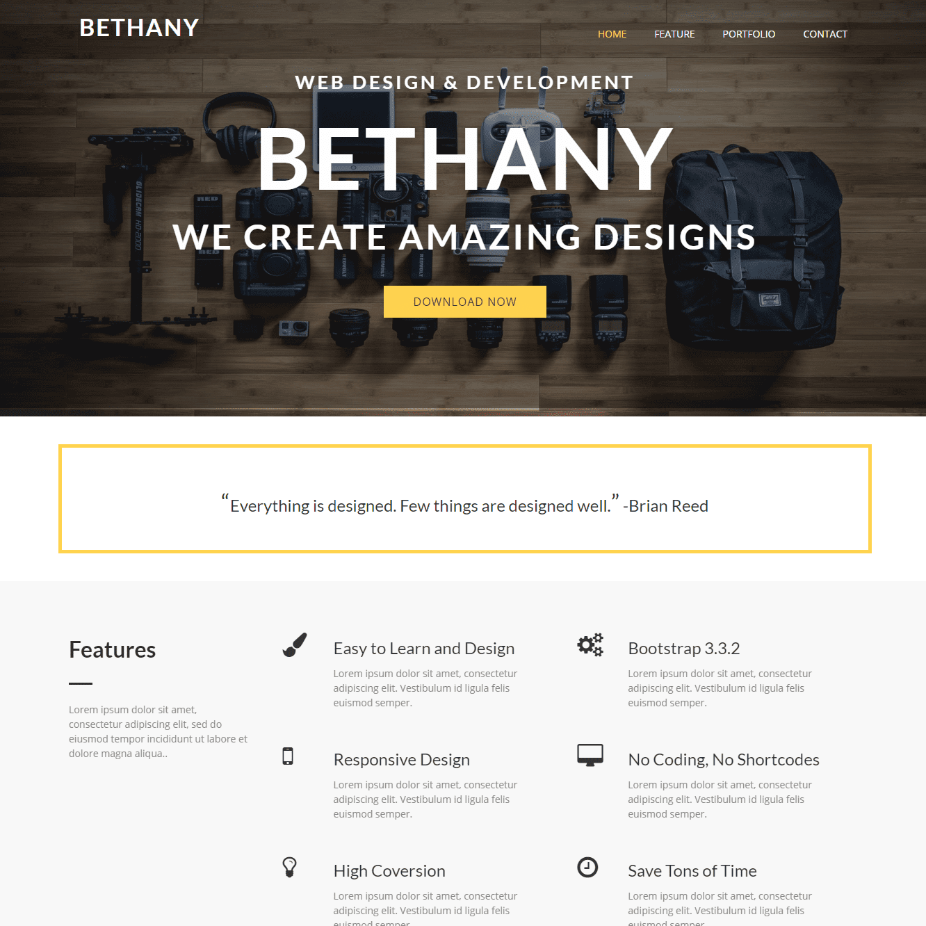 Thème Bethany Bootstrap