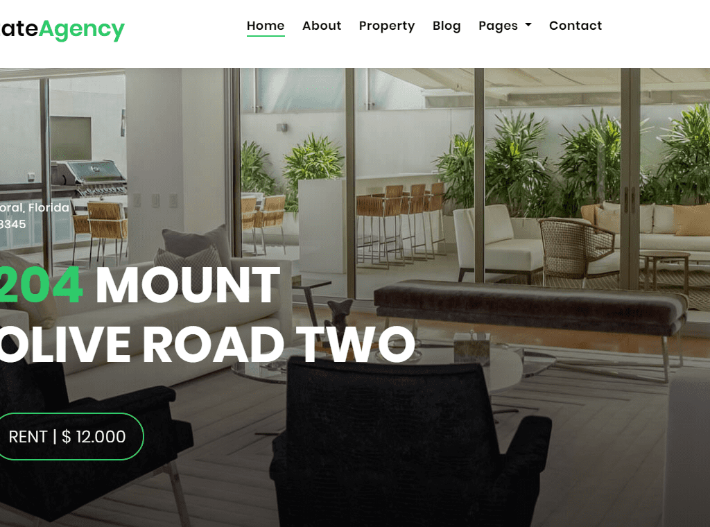 เทมเพลต Bootstrap ฟรีของ Estateagency