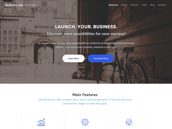 Serenity Lite 무료 Wordpress 사진 테마