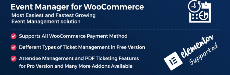 Manager de evenimente pentru Woocommerce