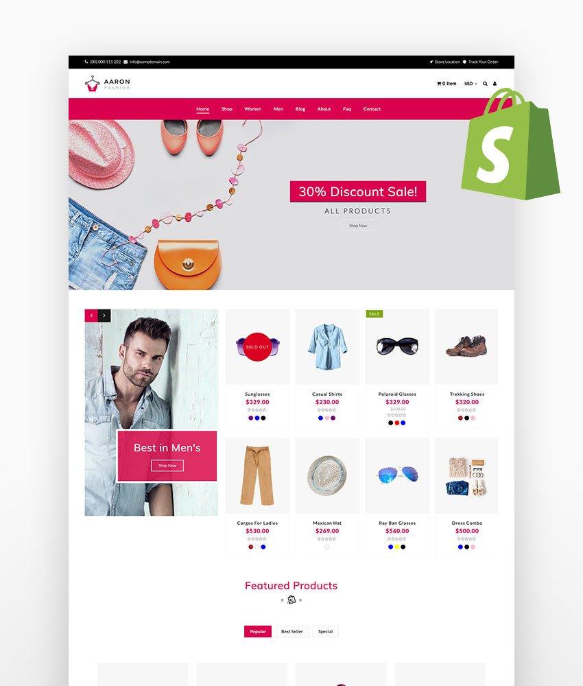 Aaron Shopify Tema de moda