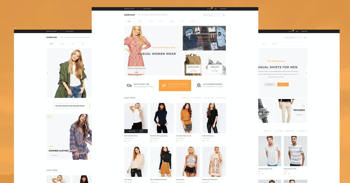 Groham - Modello PSD eCommerce di moda di KL-Webmedia su Envato Elements