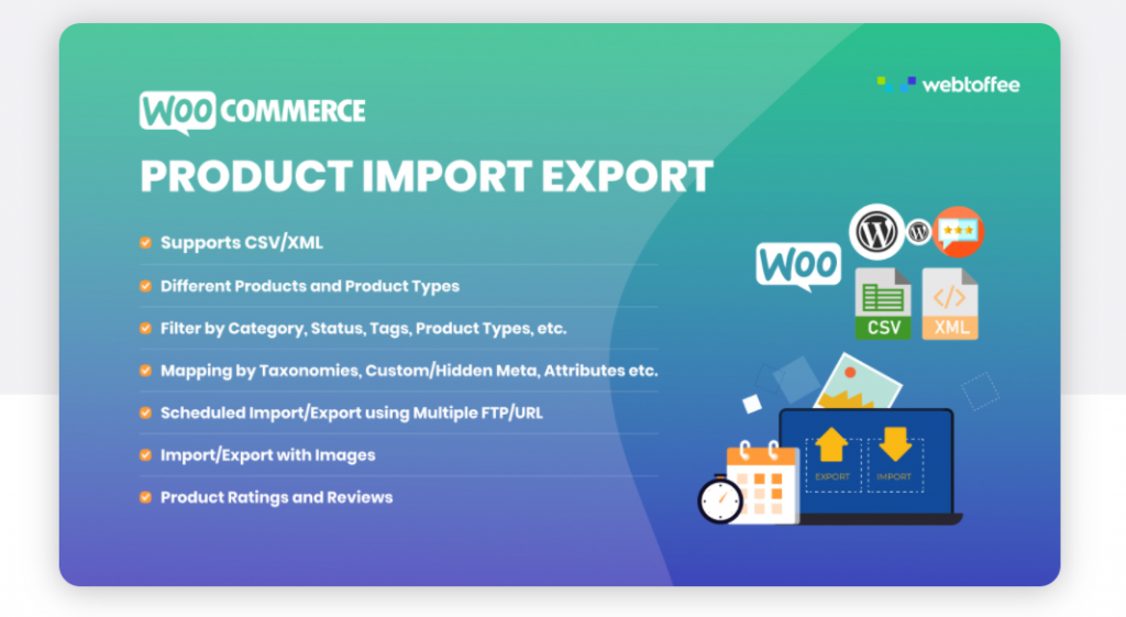 woocommerce 제품 가져오기 내보내기 플러그인