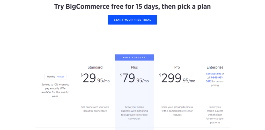 Precios de BigCommerce.