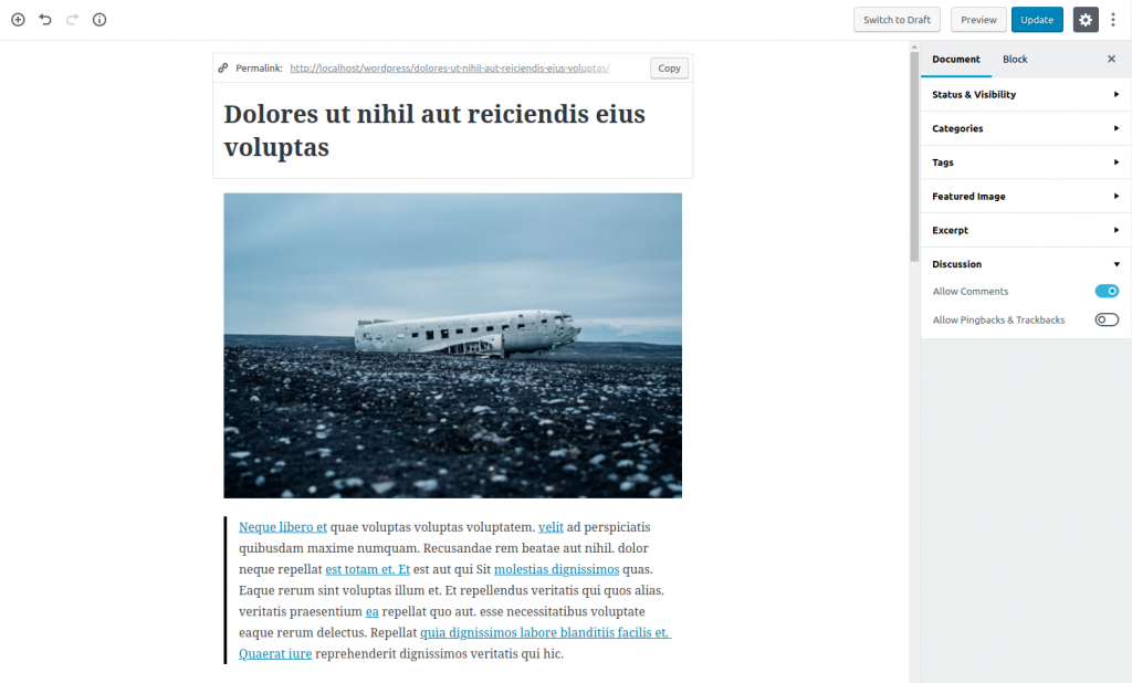 editor de wordpress gutenberg