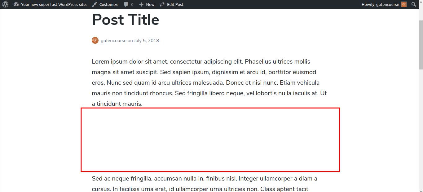 Blok Gutenberg default: Spacer (diberikan)