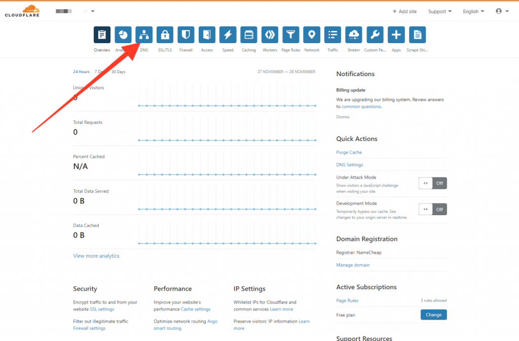 在 Cloudflare 中更新您的 DNS