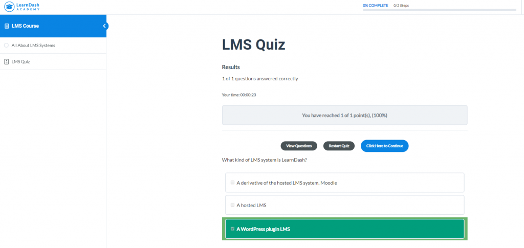 แบบทดสอบ LearnDash