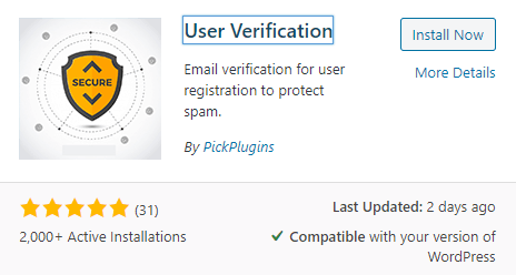 plug-in de vérification de l'utilisateur