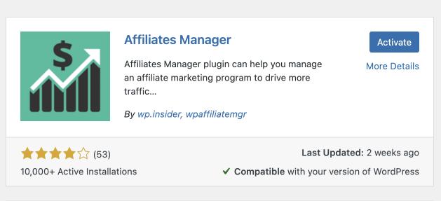 Installieren Sie das Affiliate-Manager-Plugin