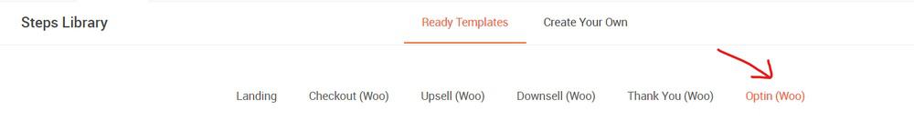 Wählen Sie die Opt-in-Woo-Ready-Vorlage