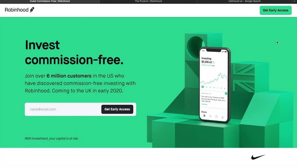 Robinhood em breve página