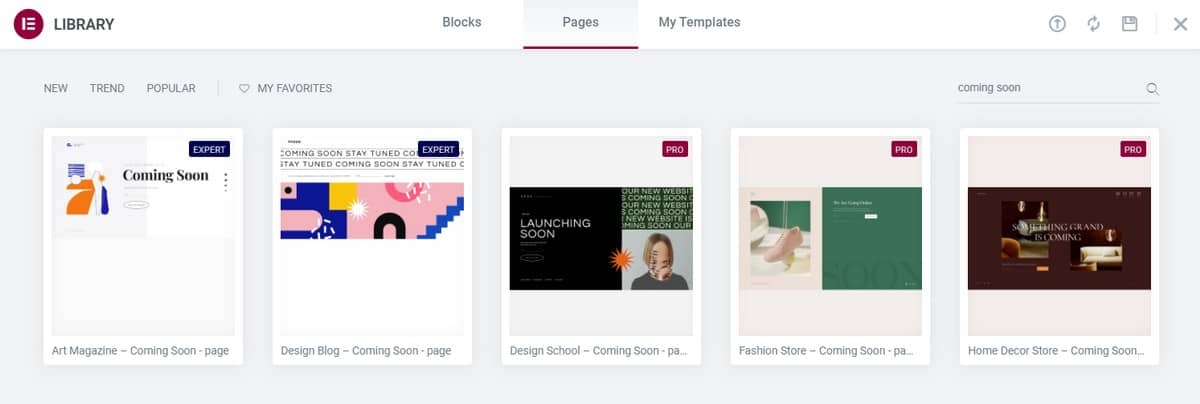 Elementor çok yakında sayfa şablonları geliyor