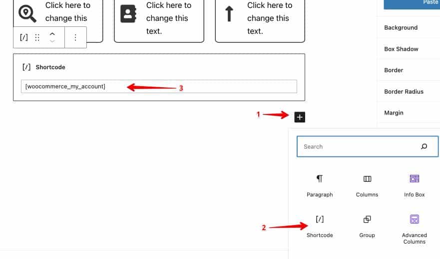 ajouter des codes abrégés WooCommerce