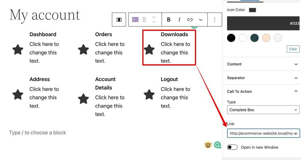 tambahkan tautan cta ke kotak info