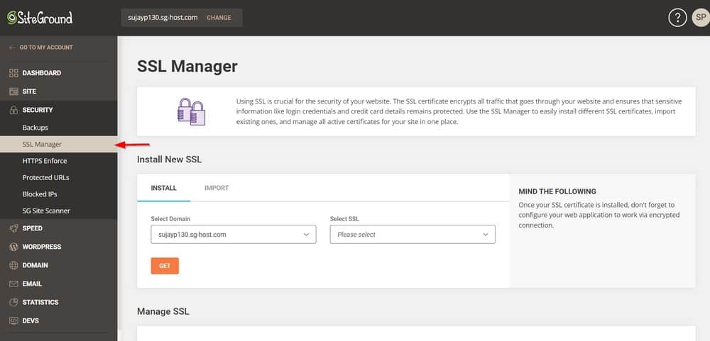 การติดตั้ง SSL ด้วย SiteGround