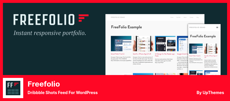 ปลั๊กอิน Freefolio - ฟีด Dribbble Shots สำหรับ WordPress