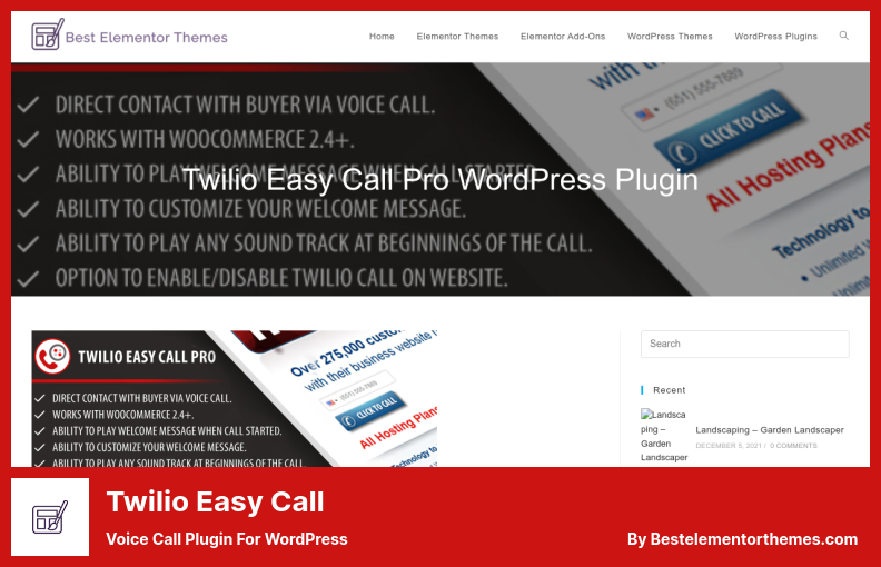 Twilio Easy Call Plugin - Sprachanruf-Plugin für WordPress