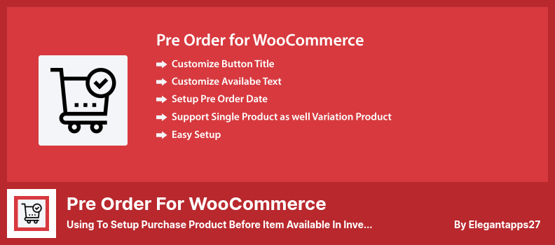 WooCommerce 插件的預購 - 用於在物品進入庫存之前設置購買產品