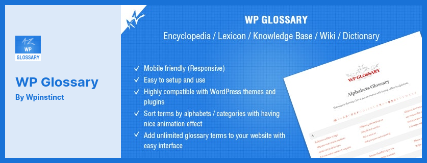 WP-Glossar-Plugin - Erstellen Sie ein Glossar mit Begriffen für Enzyklopädie, Lexikon, Wissensdatenbank, Wiki und Wörterbuch